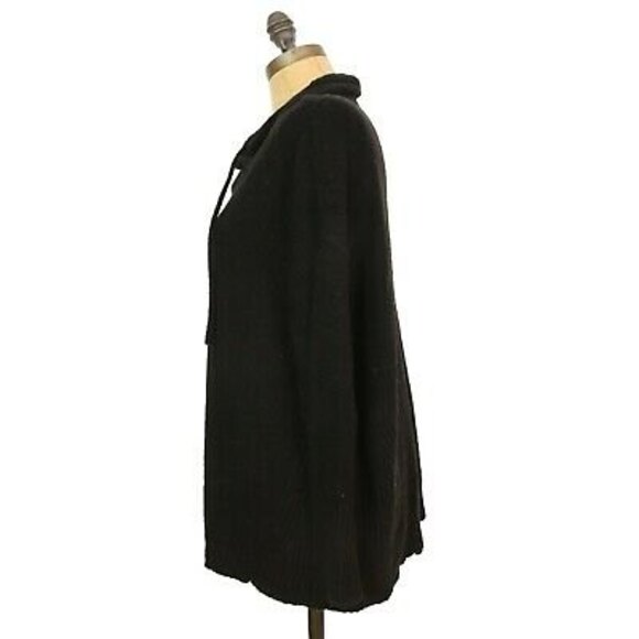 Philosophy Dolman Sweater Top Size XS Funnel Neck Tie Black NWT B87 - Picture 5 of 5